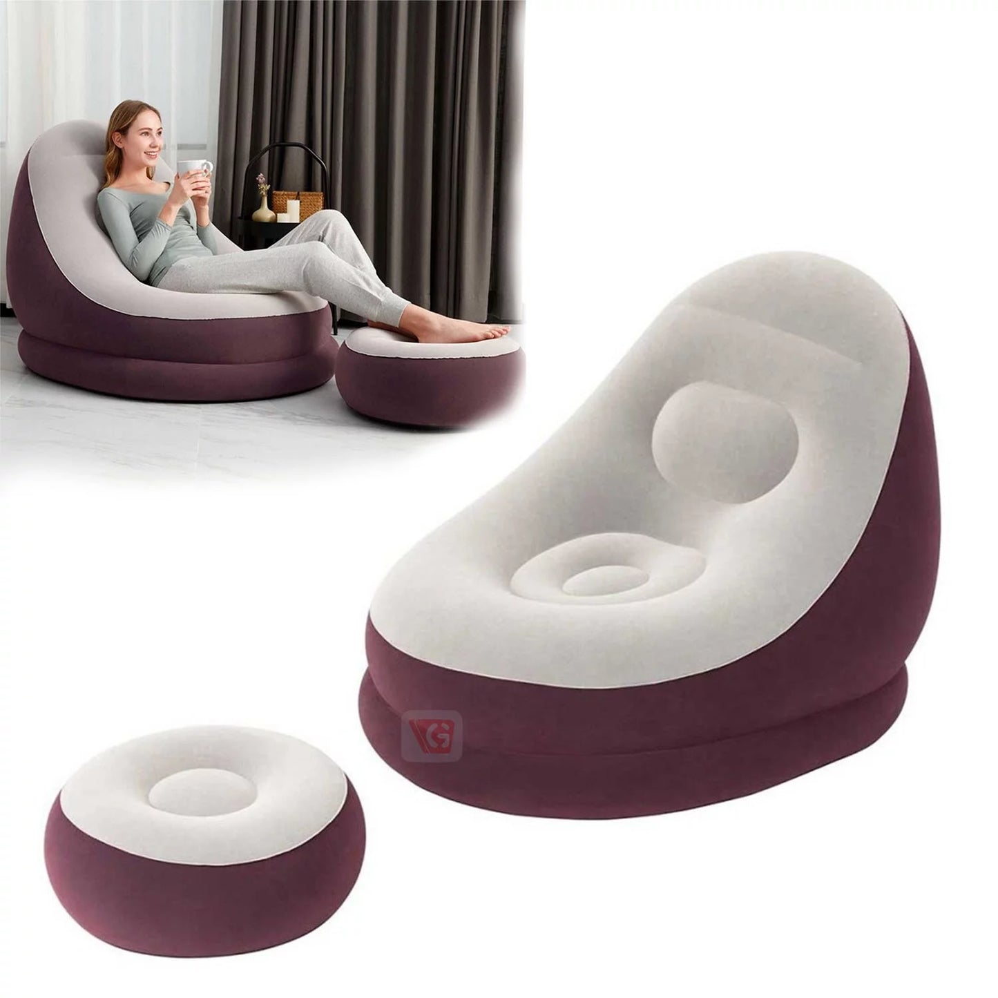 SOFA INFLABLE CON PUFF