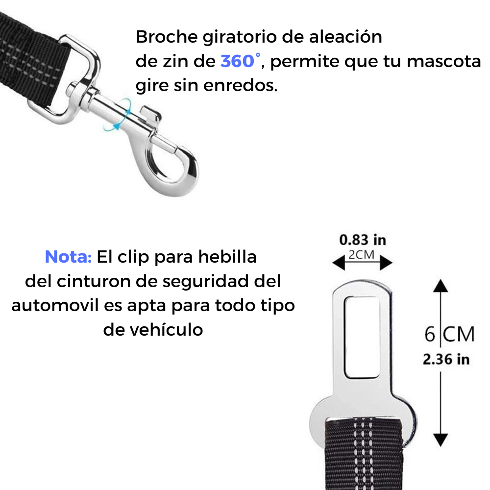 CINTURON DE SEGURIDAD PARA PERROS